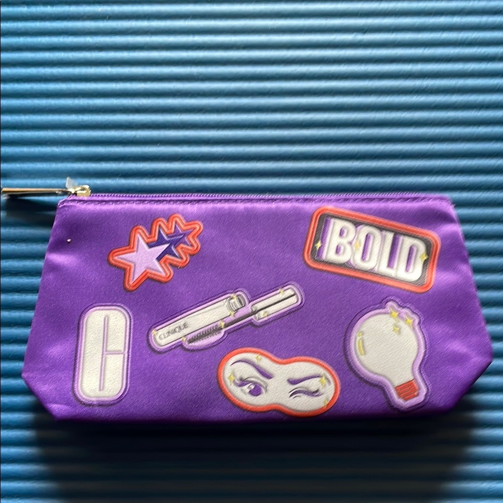 Purple Cosmetic Pouch with Fun Graphics